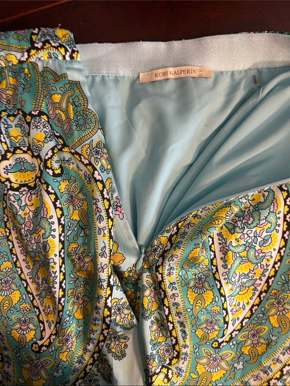 Kobi Halperin Floral Paisley Tiered Maxi Skirt Aqua Boho - Picture 9 of 15